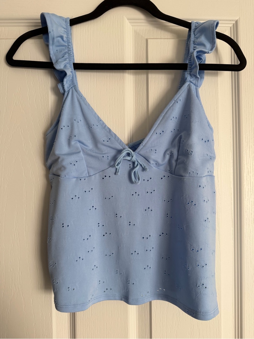 Blue fluttery Babydoll style top
